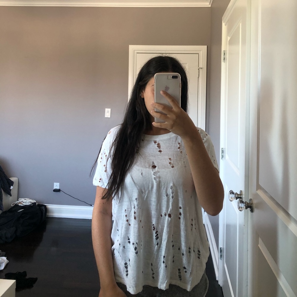 White t-shirt with holes